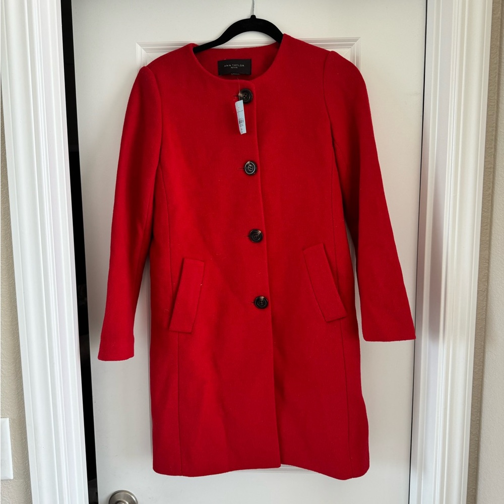 Ann Taylor Red Wool Coat
